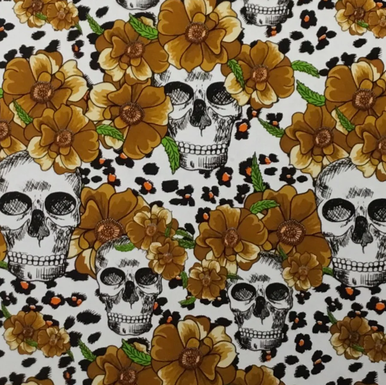 GOLD FLOWER CHEETAH SKULLS