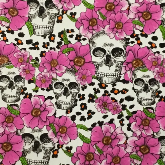 PINK FLOWER CHEETAH SKULLS