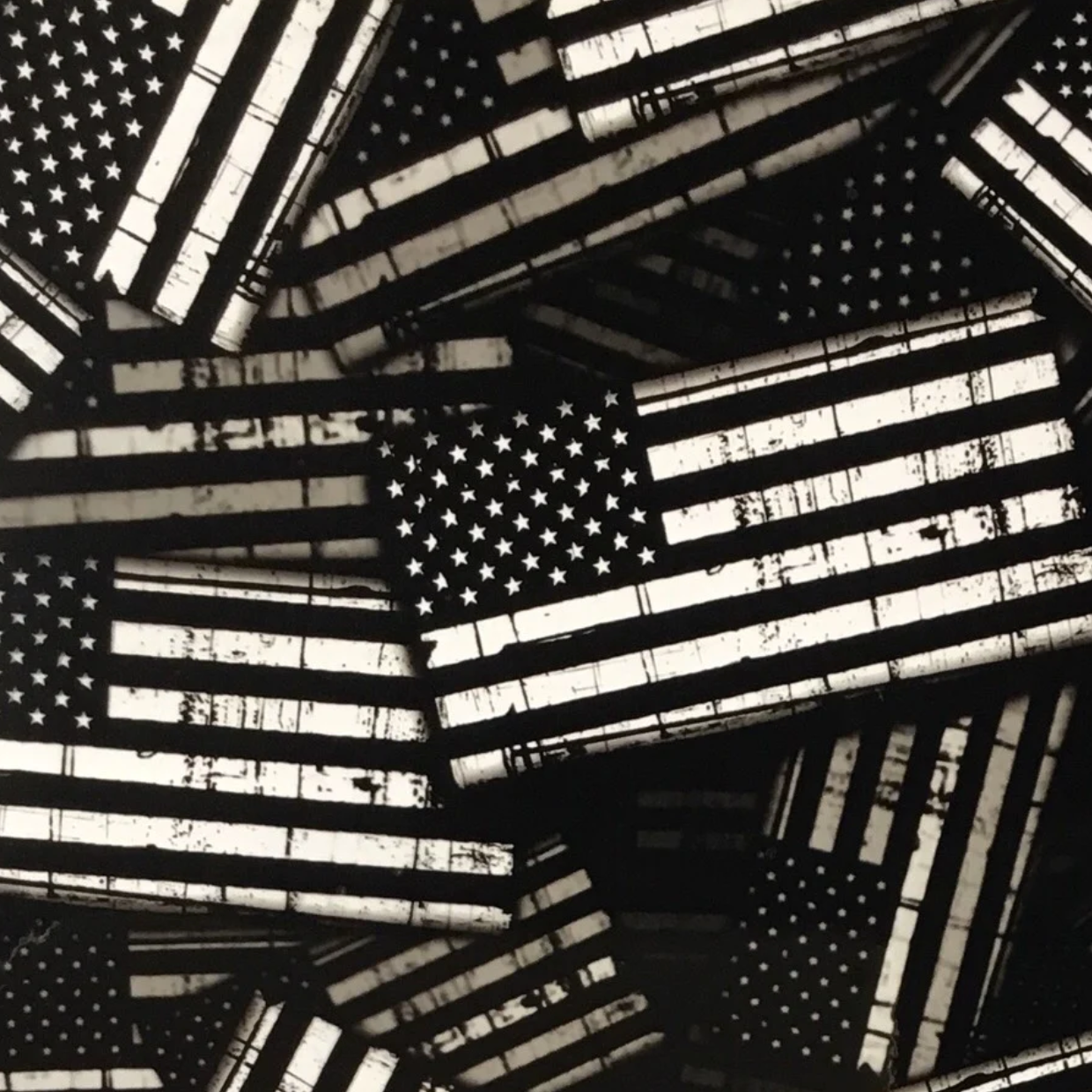 BLACK CLEAR GARRISON AMERICAN FLAGS