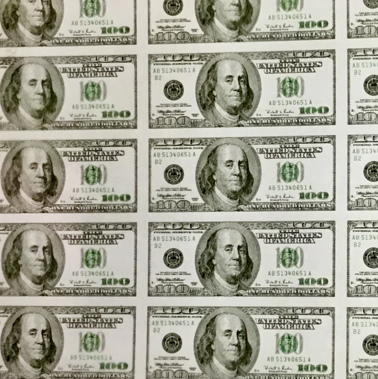 SIDE BY SIDE 100 BILLS