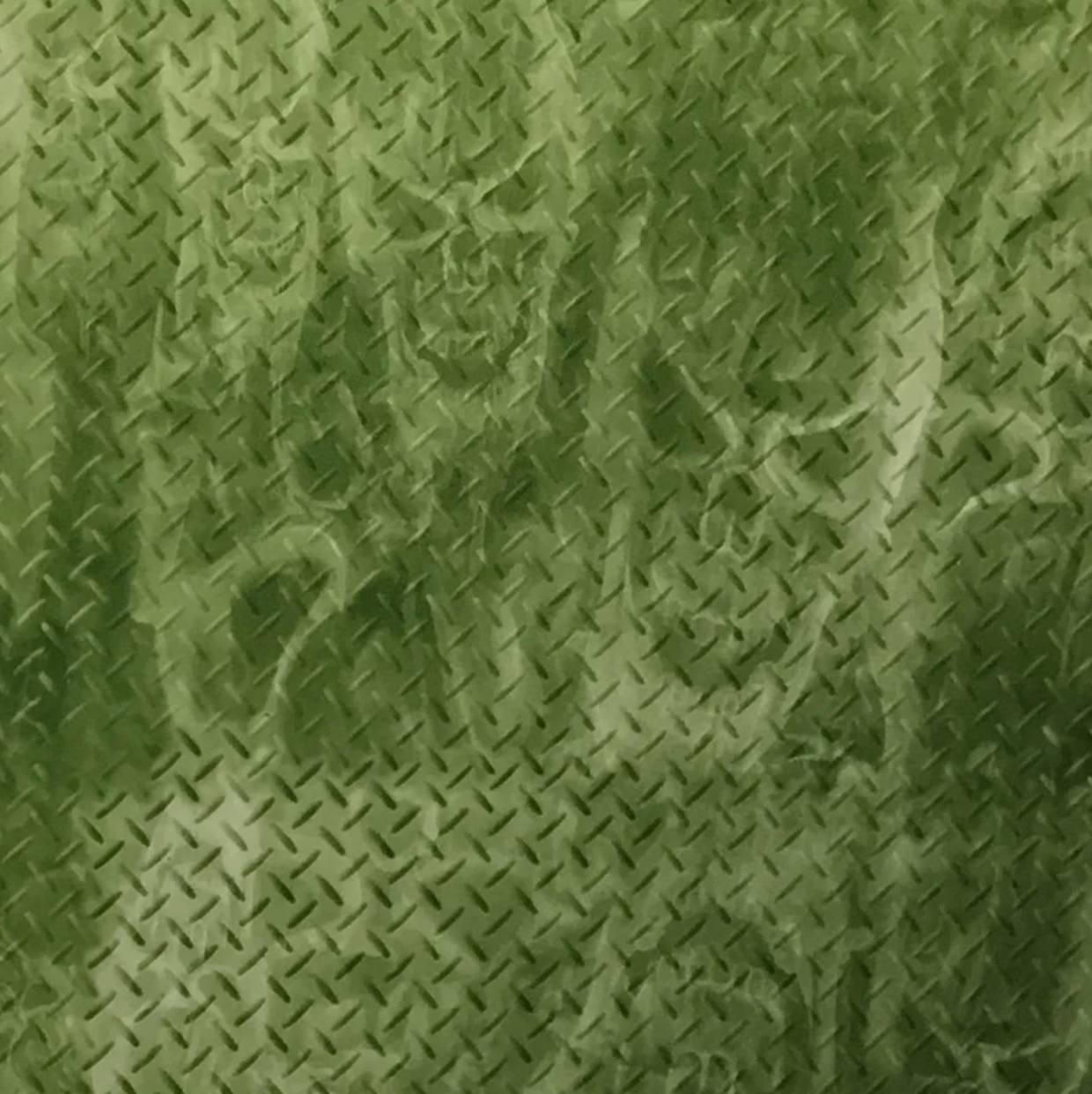 GREEN DIAMOND PLATE SKULLS