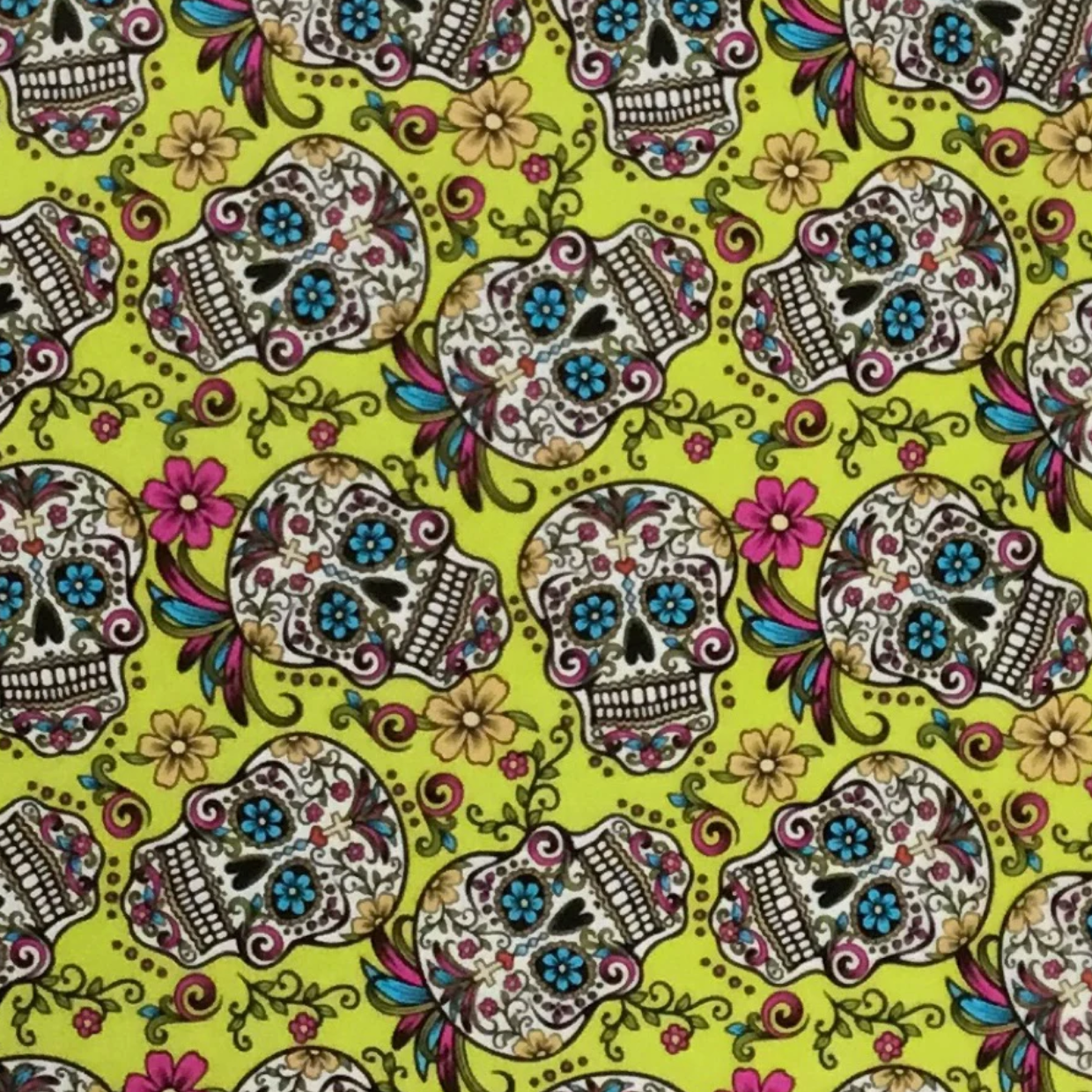 GREEN MARDI GRAS SUGAR SKULLS