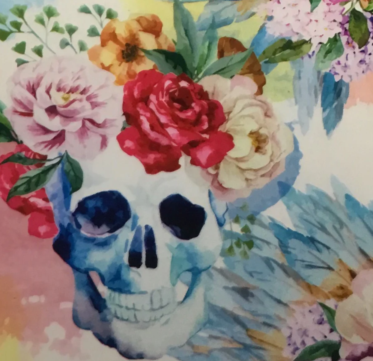 LARGE PASTEL FLOWER SKULLS