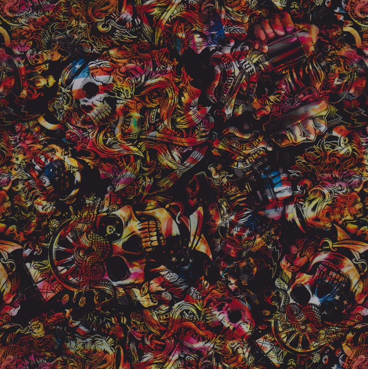 METALLIC AMERICAN LIVE FREE SKULLS