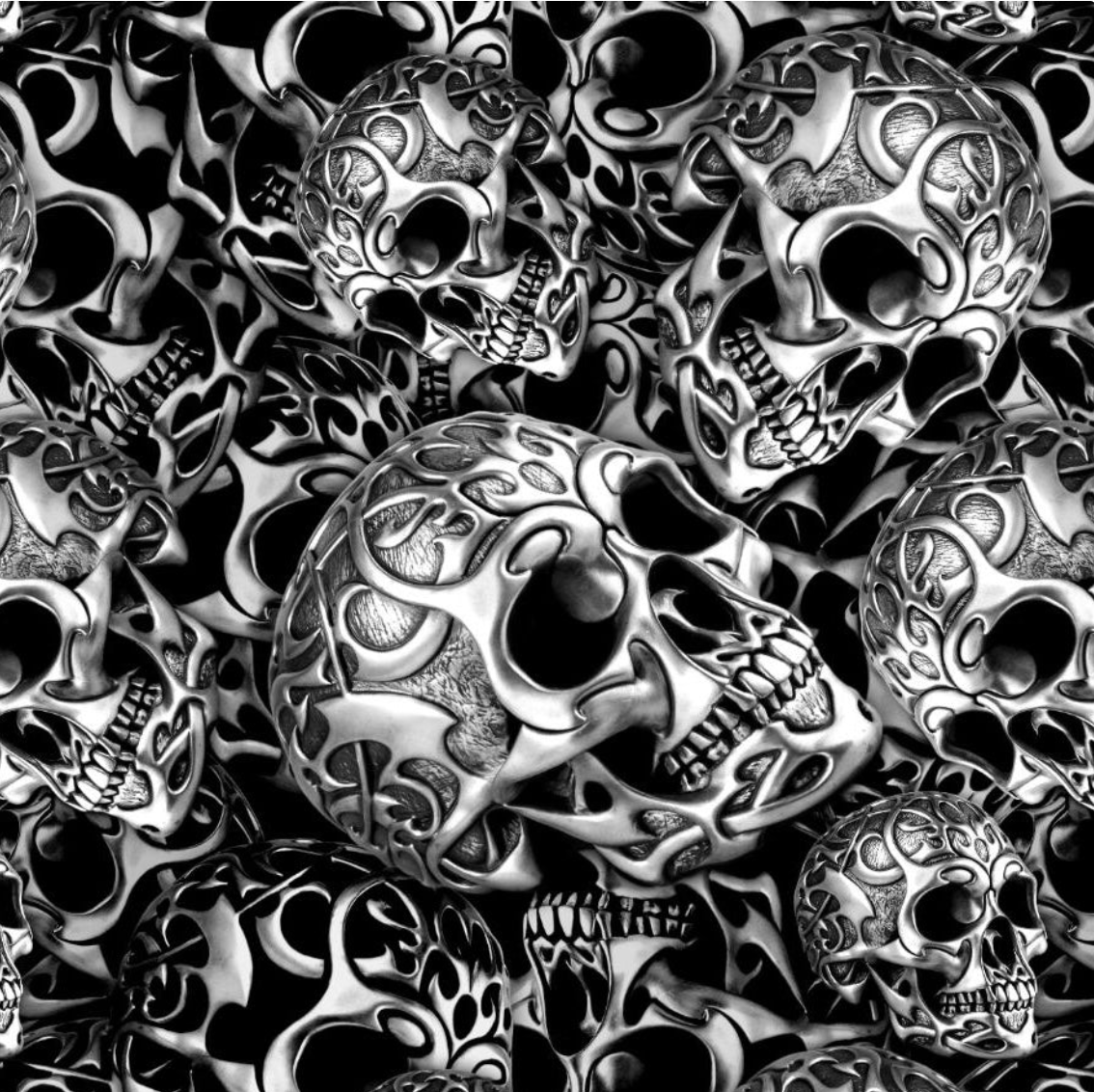 TRIBAL SKULLS BLACK AND CLEAR