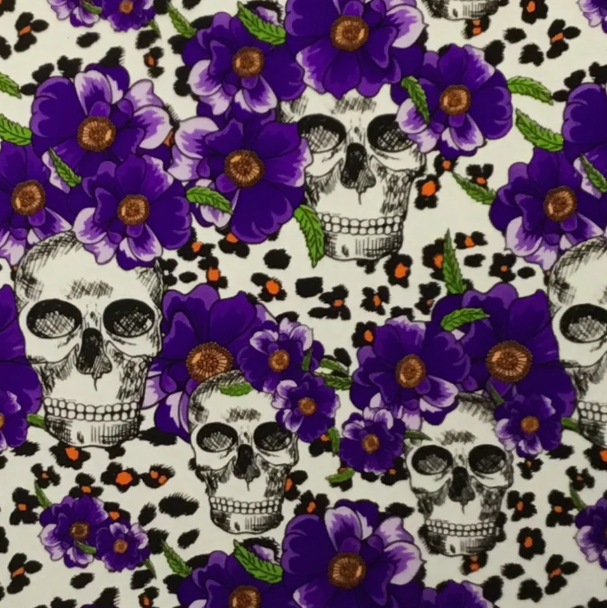 PURPLE FLOWER CHEETAH SKULLS