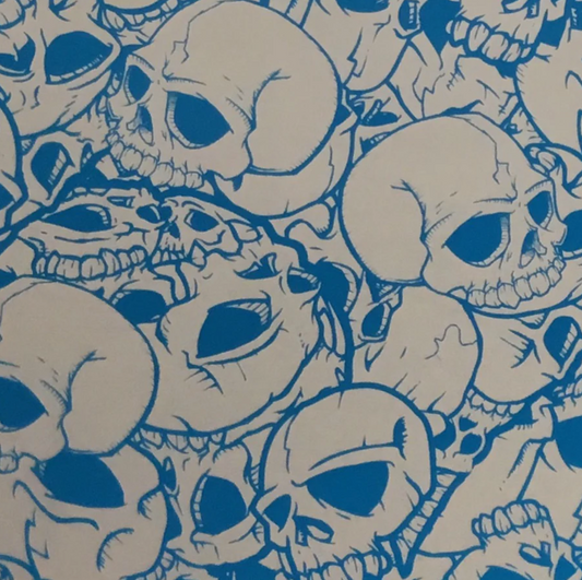 BLUE OUTLINE SKULLS