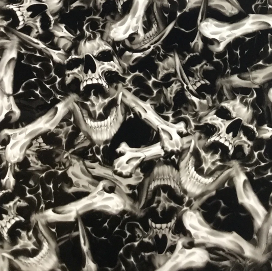 FLAMING SKULLS CROSSBONES