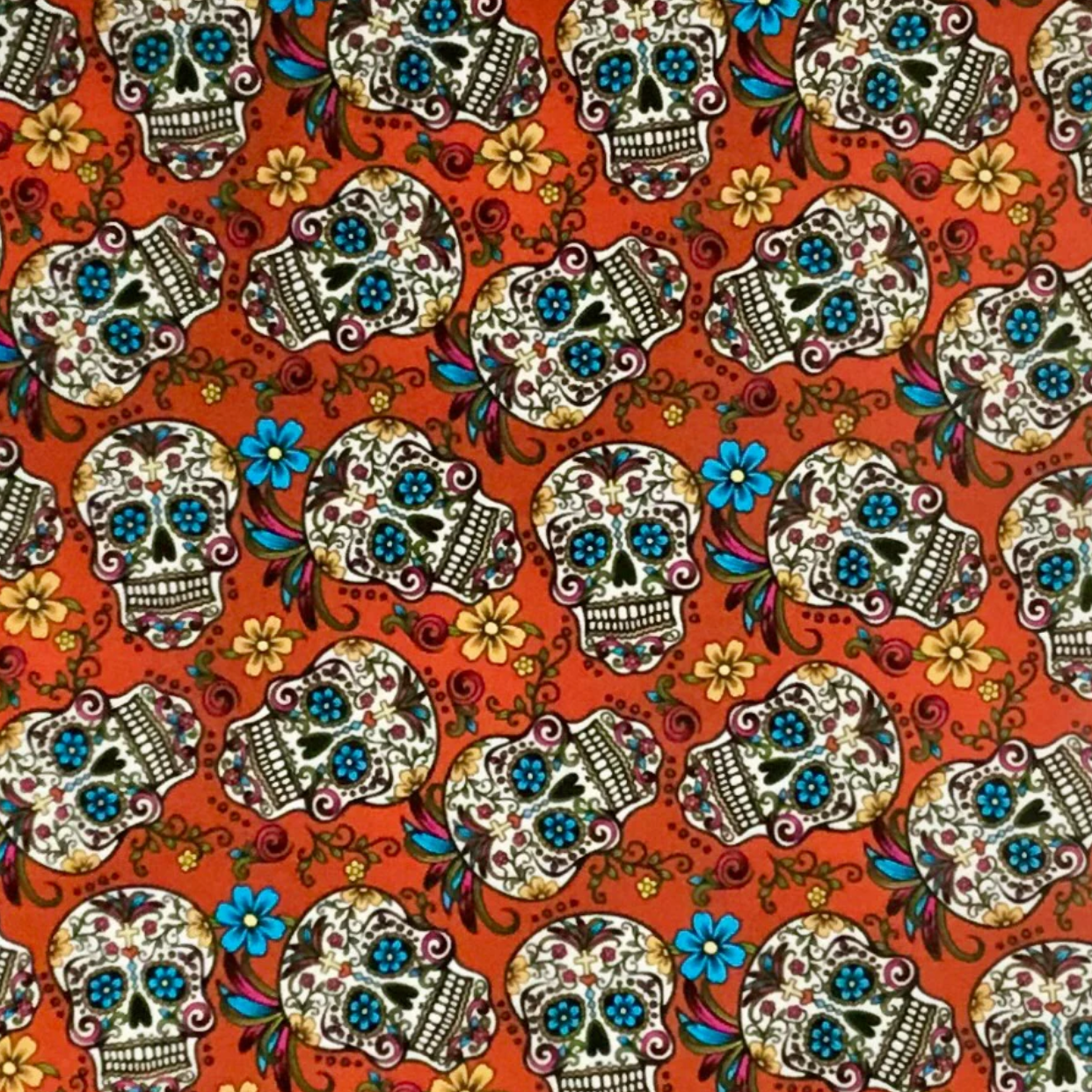 RED MARDI GRAS SUGAR SKULLS