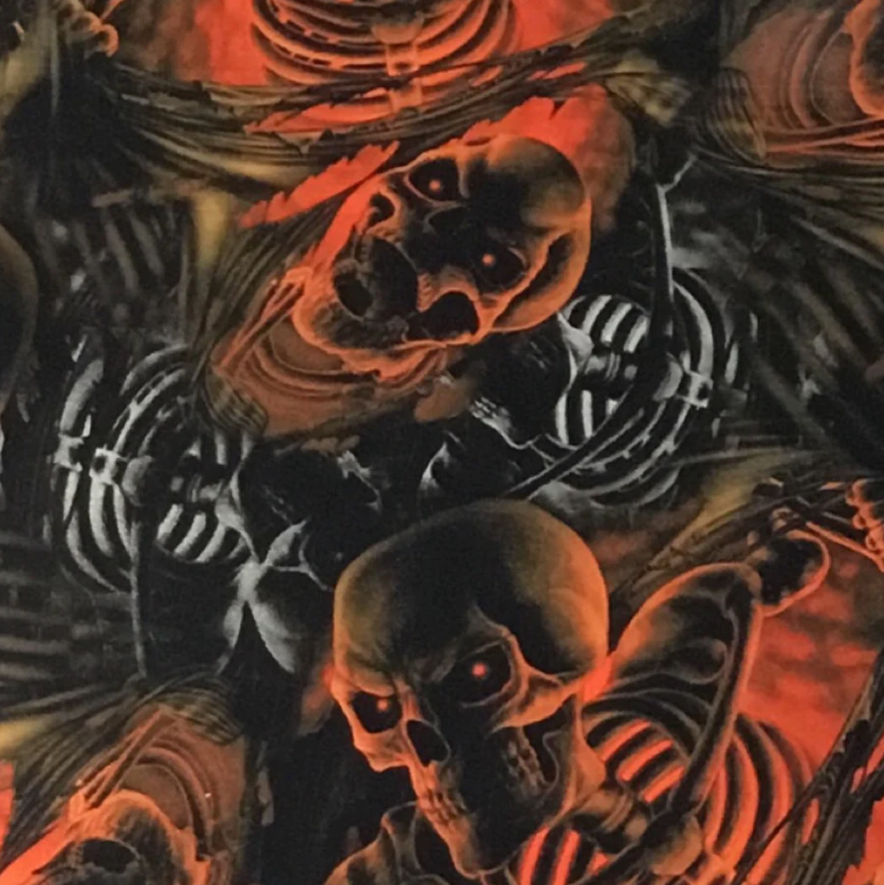 RED SILVER METALLIC SKULLS